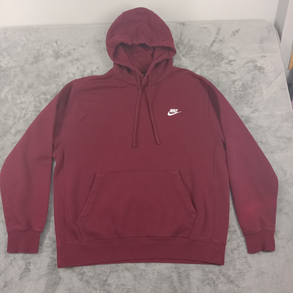 Nike Men's Burgundy Pullover Hoodie Size Large